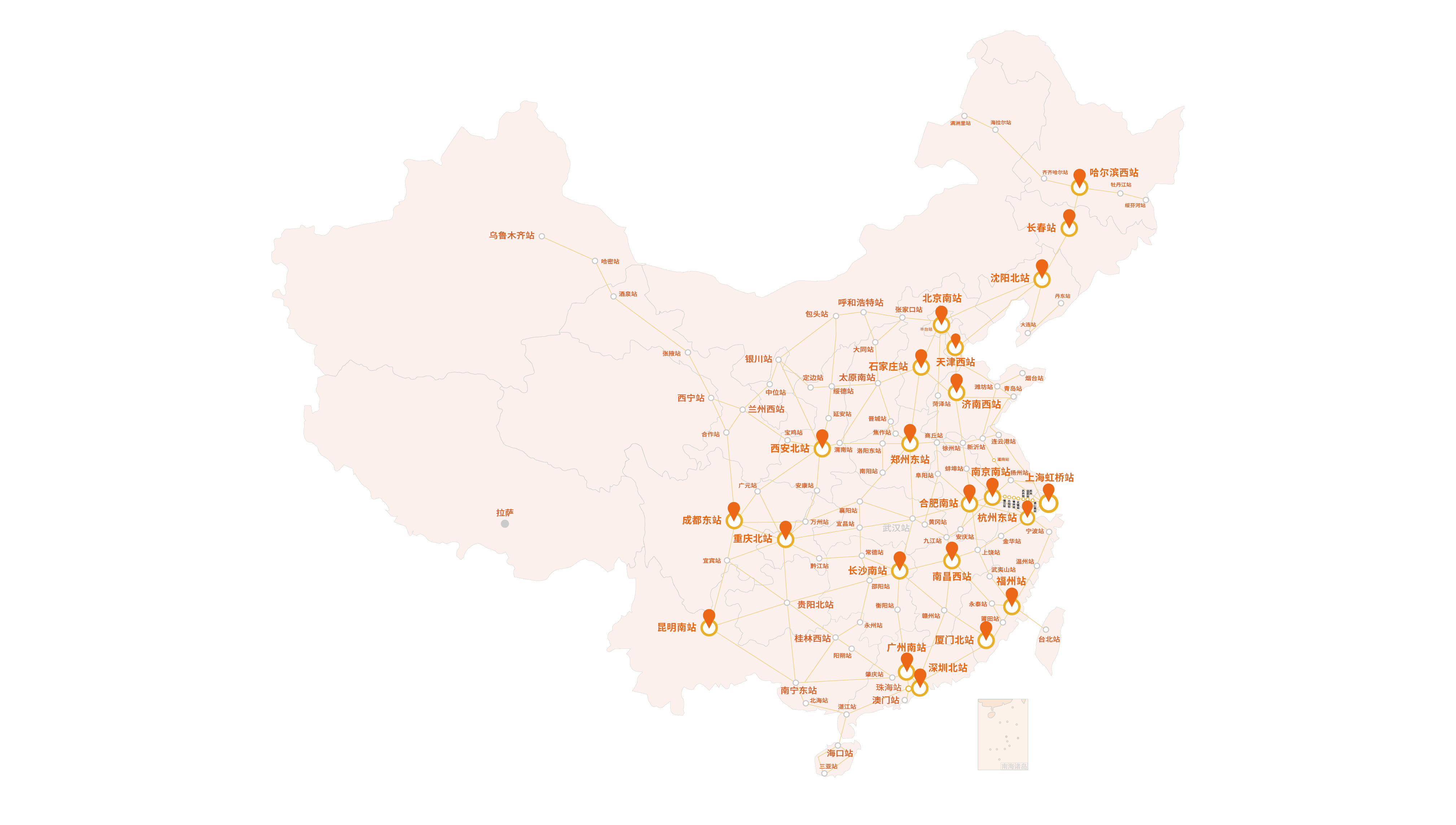 中国高铁线路地图